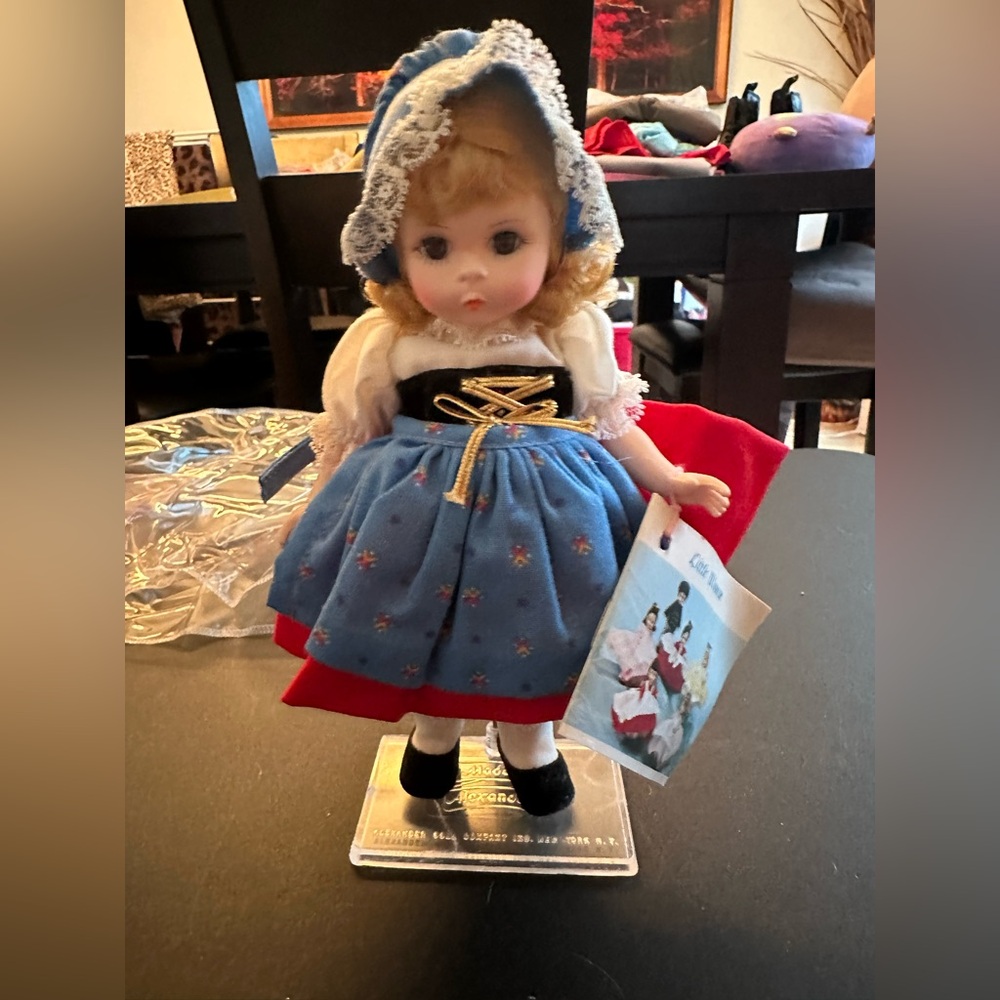 Madame Alexander Doll in Blue and Red Outfit